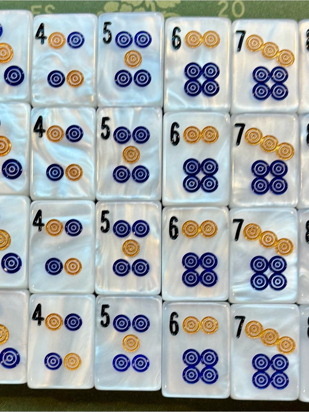 Luxury American Mahjong Tiles Set in Pearlescent White - Multicolor Characters - Picture 8 of 12